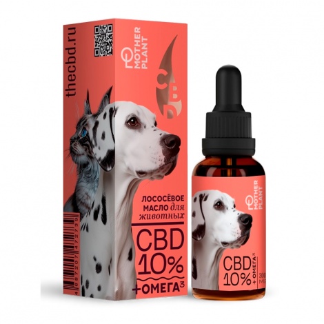 Лососевое масло с КБД MotherPlant для животных 10% 3000 мг 30 мл Лососевое масло с КБД MotherPlant для животных 10% 3000 мг 30 мл