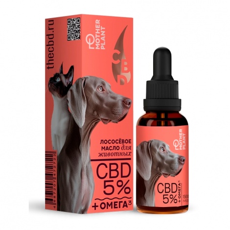Лососевое масло с КБД MotherPlant для животных 5% 1500 мг 30 мл Лососевое масло с КБД MotherPlant для животных 5% 1500 мг 30 мл