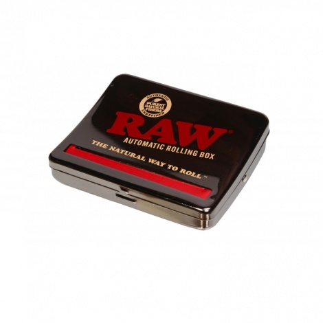 Машинка для самокруток автоматическая 110 мм RAW Roll Box Black Chrome King-Size Машинка для самокруток автоматическая 110 мм RAW Roll Box Black Chrome King-Size