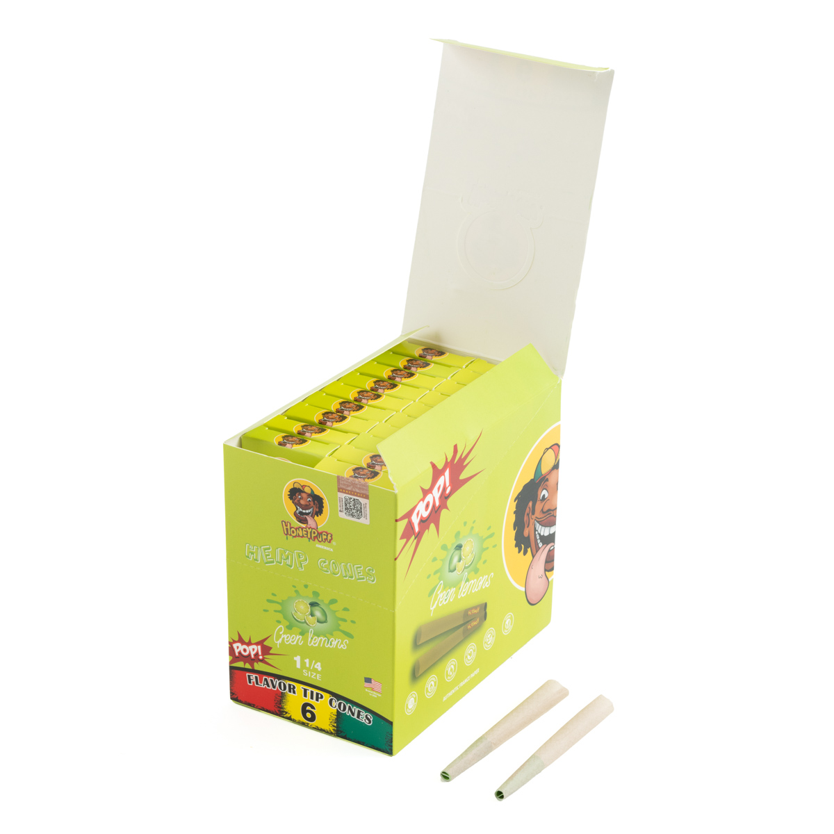 Конусы HoneyPuff Green Lemons 1¼ 6 шт Конусы HoneyPuff Green Lemons 1¼ 6 шт